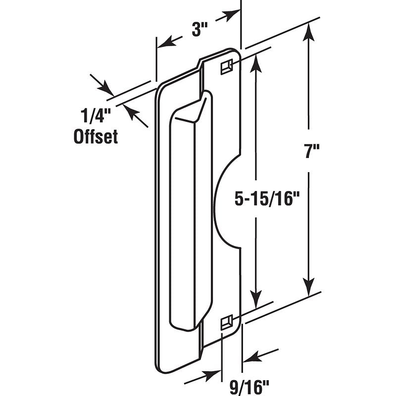Defender Security U 9500 Latch Shield, 7 in L, 3 in W, Steel