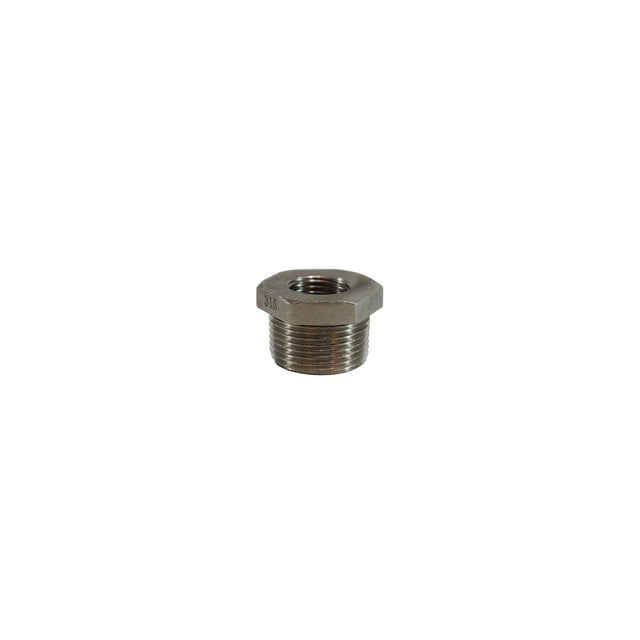 74504 316 Stainless Steel Hex Bushing, 1/2" x 1/4"
