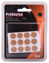 ProSource FE-50700-PS Furniture Pad, Cork, Wood, 1/2 in Dia, 5/64 in Thick, Round
