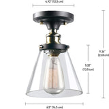 Globe Electric Jackson 9.36 in. H X 6.5 in. W X 6.5 in. L Antique Brass Bronze Ceiling Fixture