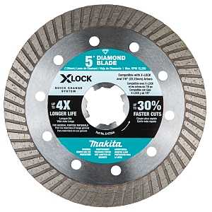 Makita X-LOCK E-07244 Blade, 5 in Dia, 7/8 in Arbor, Turbo Rim