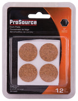ProSource FE-50702-PS Furniture Pad, Cork, Brown, 1 in Dia, 5/64 in Thick, Round