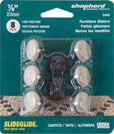 Shepherd Hardware 9469 Furniture Pad, Round, 7/8 in Dimensions, Polyethylene, Black/Tan, 8/PK