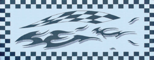 Ming's Mark HC1 Black &amp; Grey 8' x 20' Checkered Mat