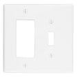 Leviton White 2 gang Thermoplastic Nylon Decorator/Toggle Wall Plate 1 pk