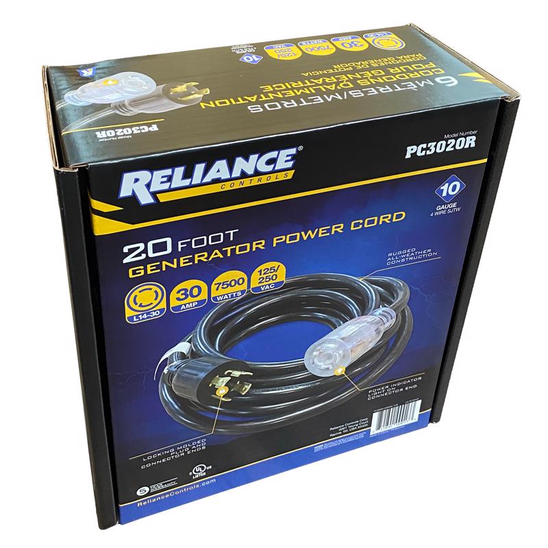 Reliance Controls 10/4 120/240 V 20 ft. L Generator Power Cord