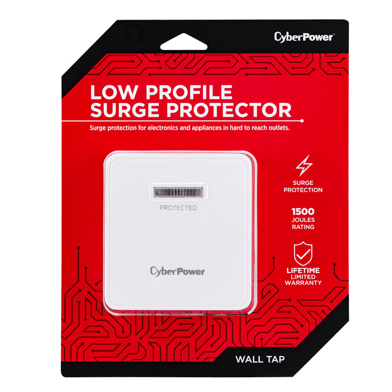CyberPower Home Office 0 ft. L 2 outlets Wall Tap White 1500 J