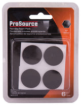 ProSource FE-50712-PS Furniture Gripper Pad, SBR, Black, 1 in Dia, 7/64 in Thick, Round