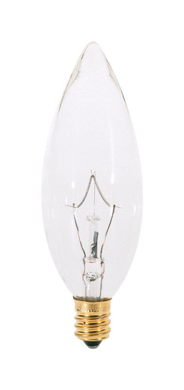 Satco 25 W BA9.5 Chandelier Incandescent Bulb E12 (Candelabra) Soft White 2 pk, Pack of 10