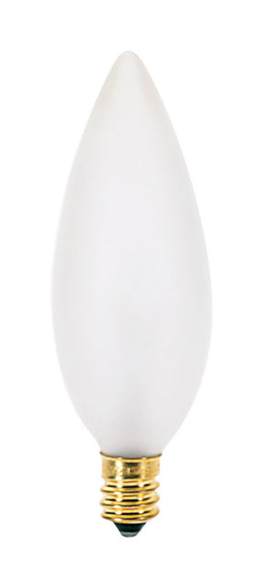 Satco 25 W BA9.5 Decorative Incandescent Bulb E12 (Candelabra) Soft White 2 pk, Pack of 10