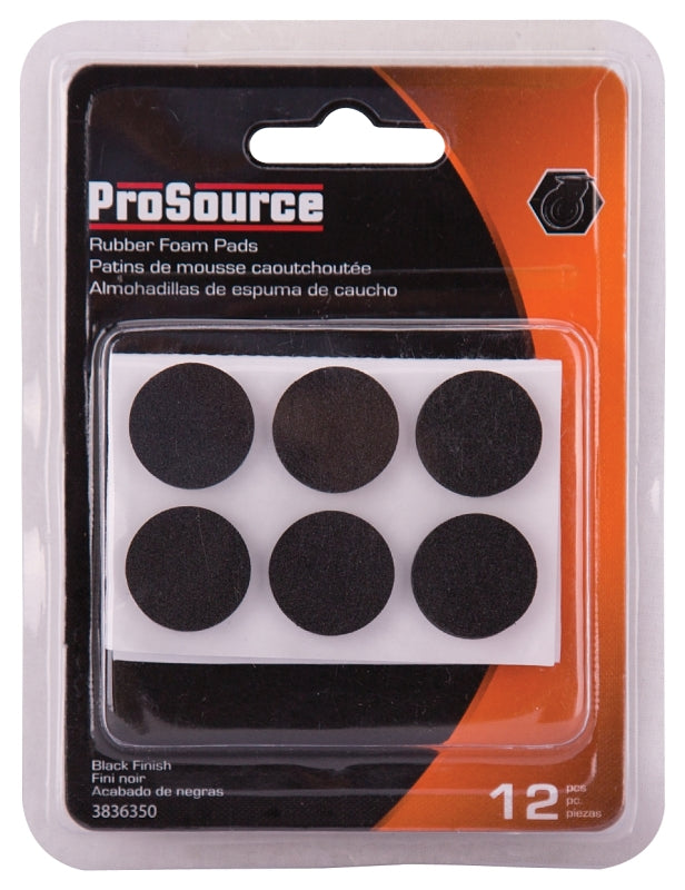 ProSource FE-50720-PS Furniture Pad, SBR, Black, 3/4 in Dia, 7/32 in Thick, Round