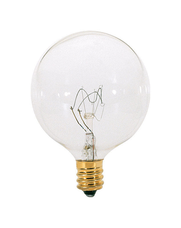Satco 25 W G16.5 Decorative Incandescent Bulb E12 (Candelabra) Soft White 1 pk, Pack of 25