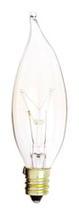 Satco 15 W CA9 Chandelier Incandescent Bulb E12 (Candelabra) Soft White 2 pk, Pack of 10