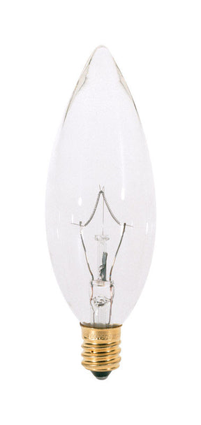 Satco 25 W BA9.5 Chandelier Incandescent Bulb E12 (Candelabra) Soft White 1 pk, Pack of 25
