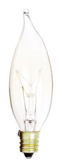 Satco 15 W CA9 Decorative Incandescent Bulb E12 (Candelabra) Soft White 1 pk, Pack of 25
