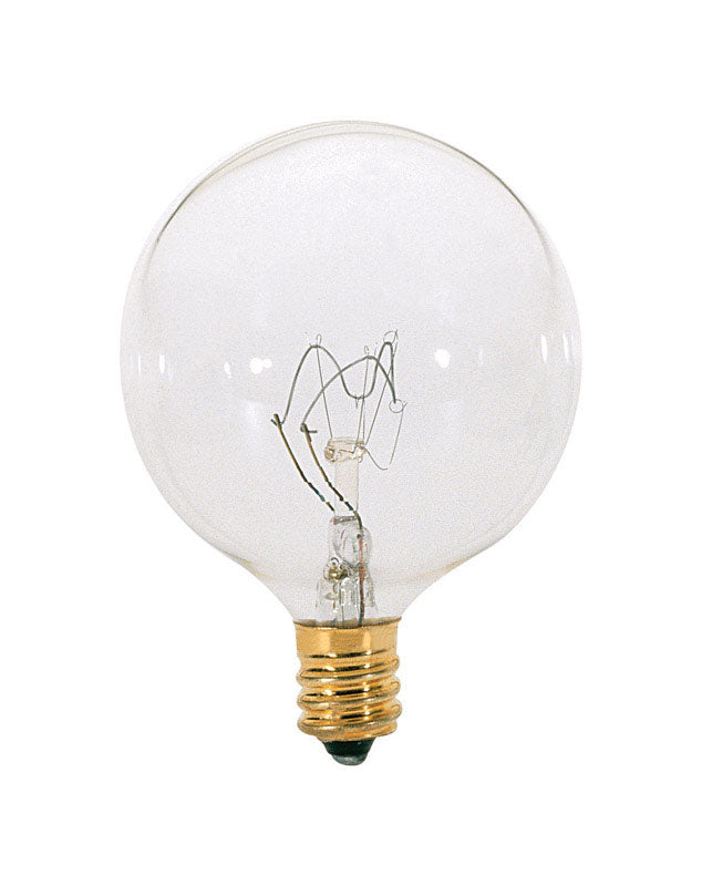 Satco 25 W G16.5 Decorative Incandescent Bulb E12 (Candelabra) Soft White 2 pk, Pack of 10