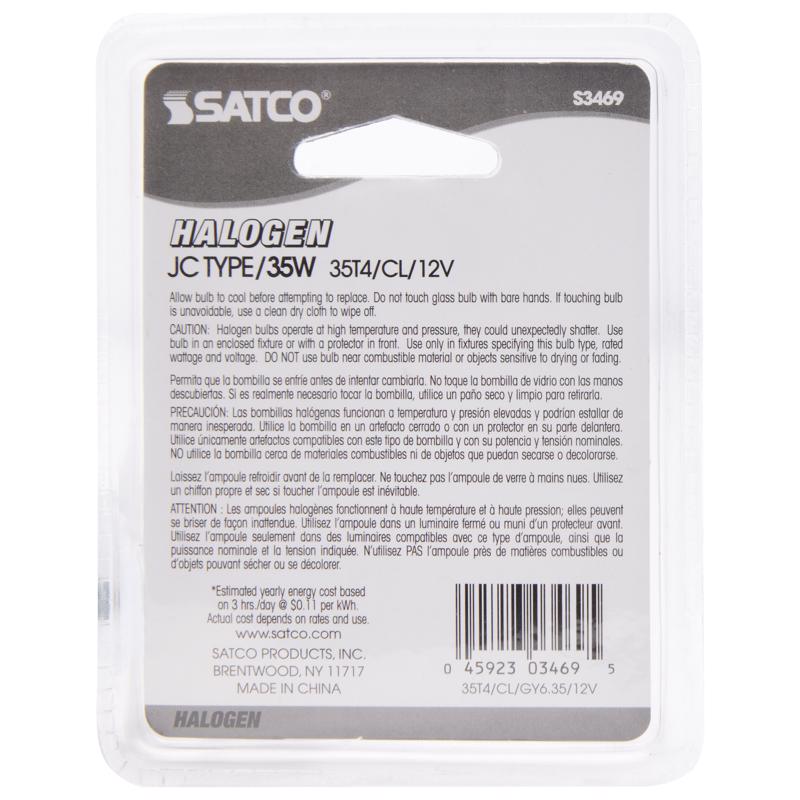 Satco 35 W T4 Specialty Halogen Bulb 595 lm Warm White 1 pk, Pack of 12