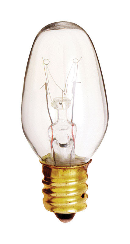 Satco 7 W C7 Nightlight Incandescent Bulb E12 (Candelabra) Soft White 2 pk, Pack of 20