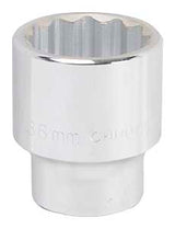 Vulcan MT-SM6036 Drive Socket, 36 mm Socket, 3/4 in Drive, 12-Point, Chrome Vanadium Steel, Chrome