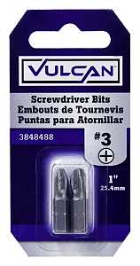 Vulcan 304732OR Screwdriver Bit, Hex Shank, S2 Chrome Molybdenum Steel