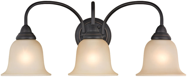 Boston Harbor LYB130928-3VL-VB Vanity Light Fixture, 60 W, 3-Lamp, A19 or CFL Lamp, Steel Fixture