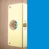 Prime-Line U 9550 Lock and Door Reinforcer, 2-3/4 in Backset, 1-3/4 in Thick Door, Brass, Bright Brass, 9 in H