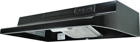 Air King AV1306 Range Hood, 180 cfm, 2 Fan, 30 in W, 12 in D, 6 in H, Steel, Black