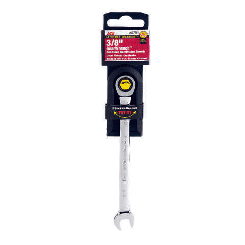 Ace Pro Series GearWrench 3/8 in. X 3/8 in. SAE Combination Wrench 6.3 in. L 1 pc