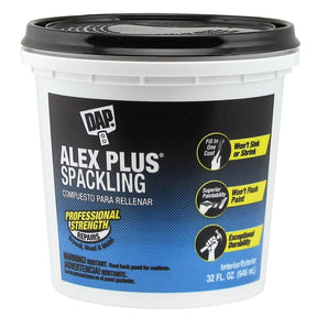 DAP 18746 Spackling, Latex, Oil Base, White, 32 fl-oz Tub