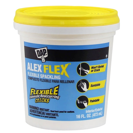 DAP 18742 Flexible Spackling, Latex Base, White, 16 fl-oz Tub