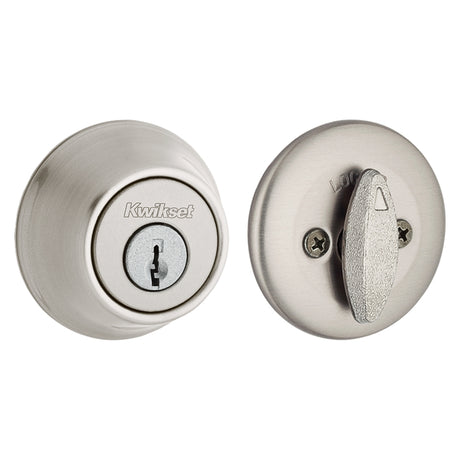 Kwikset 660 15RCLRCSK3BX Deadbolt, Metal, Satin Nickel, 2-3/8, 2-3/4 in Backset, 1-3/4 to 1-3/8 in Thick Door, Pack of 3