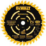 DEWALT DW7114PT Miter Saw Blade, 7-1/4 in Dia, 40-Teeth, Carbide Cutting Edge