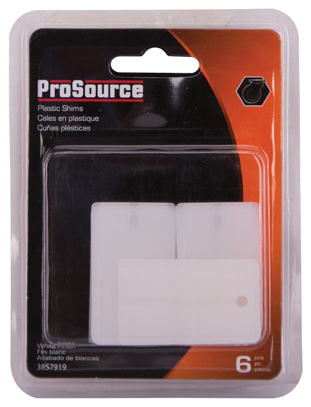 ProSource FE-S717-PS Shim, 1-7/8 in L, 1-3/32 in W, 7/32 in Thick, Plastic, White