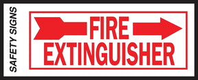 Hy-Ko FE-2R Safety Sign, Rectangular, Fire Extinguisher Right Arrow, Red Legend, Vinyl, 4 in H x 10 in W Dimensions