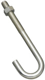 National Hardware 2195BC Series N232-959 J-Bolt, 3/8 in Thread, 2-1/4 in L Thread, 5 in L, 225 lb Working Load, Steel, Pack of 10