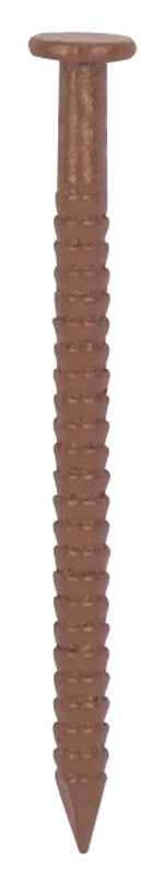 ProSource NTP-072-PS Panel Nail, 16D, 1 in L, Steel, Painted, Flat Head, Ring Shank, Brown, 171 lb, Pack of 5