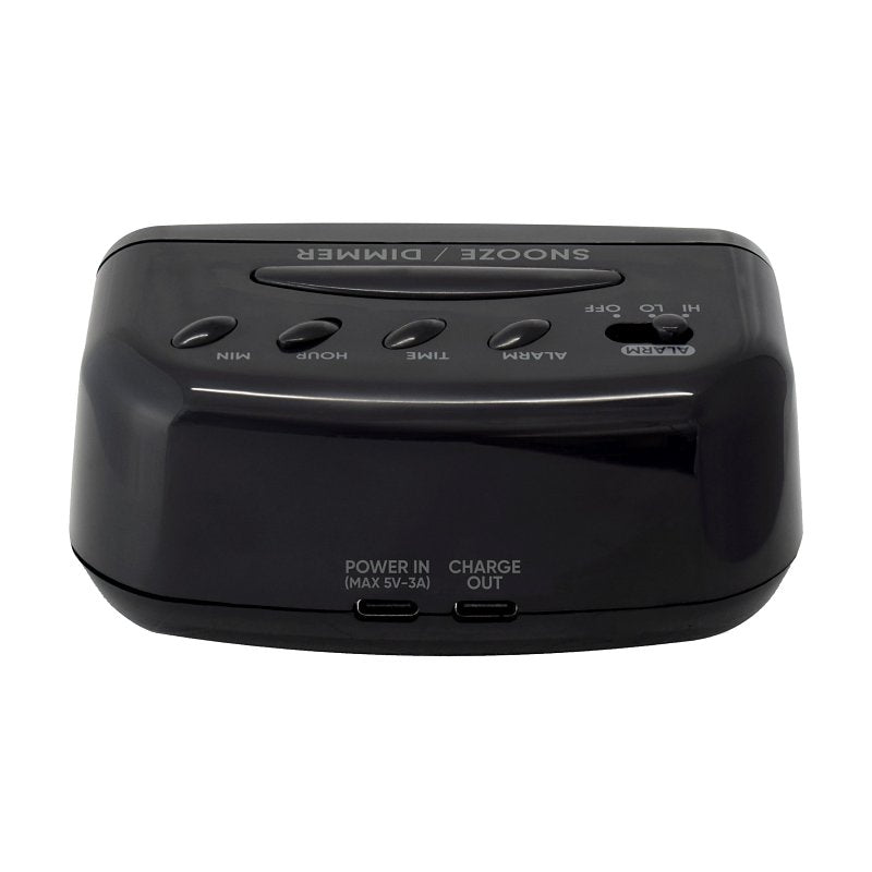 ALARM CLCK DIG WHT LED W/USB-C