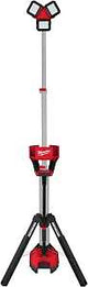 Milwaukee M18 ROCKET 2136-20 Tower Light/Charger, 1.3 A, 120 VAC, 18 VDC, Lithium-Ion Battery, LED Lamp, Black/Red