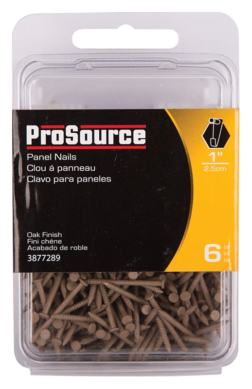 ProSource NTP-079-PS Panel Nail, 16D, 1 in L, Steel, Painted, Flat Head, Ring Shank, Oak, 171 lb, Pack of 5