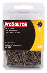 ProSource NTP-090-PS Panel Nail, 16D, 1 in L, Steel, Painted, Flat Head, Ring Shank, Dark Oak, 171 lb, Pack of 5