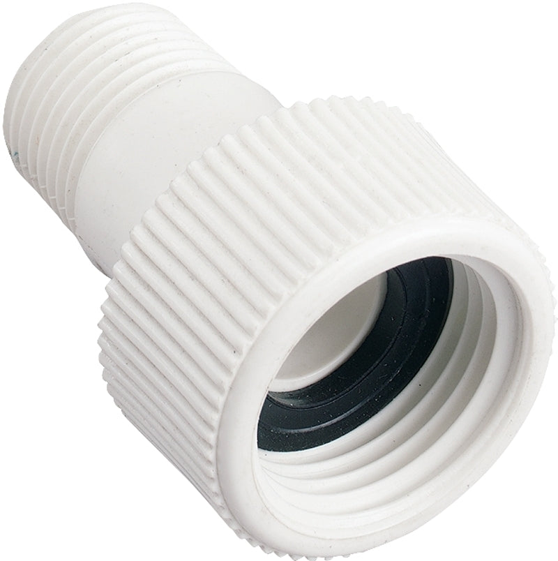 Orbit 53365 Hose-To-Pipe Adapter, 1/2 x 3/4 in, MNPT x FHT, PVC, White