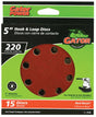 Gator 4140 Sanding Disc, 5 in Dia, 220 Grit, Extra Fine, Aluminum Oxide Abrasive, Vented, 15/PK