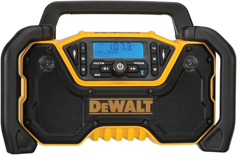 DEWALT DCR028B Jobsite Radio, Tool Only, Bluetooth, 10.6 hr Battery Life, 1000 ft Connectivity Range