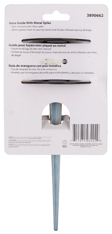 Landscapers Select DY3202 Hose Guide, 9 in OAL, Plastic Guide, Metal Spike, Black/Yellow