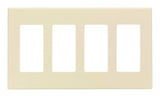 Leviton Almond 4 gang Polycarbonate Decorator Screwless Wall Plate 1 pk