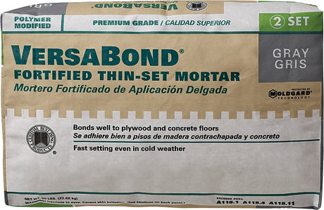 Custom VersaBond Flex MTSG50 Series Thin-Set Mortar, Gray, Powder, 50 lb Bag