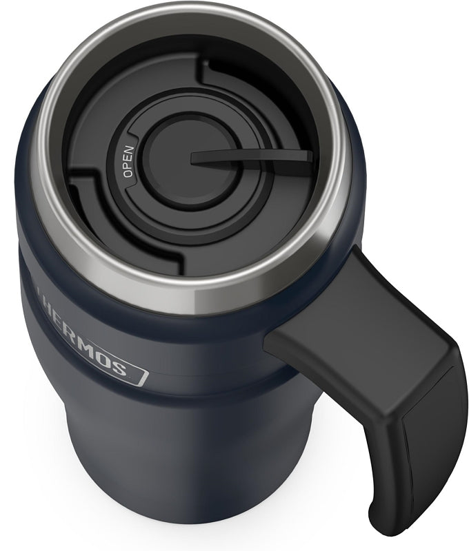 Thermos STAINLESS KING Stainless King Series SK1000MDB4 Travel Mug, 16 oz Capacity, Leak-Proof Lid, Stainless Steel