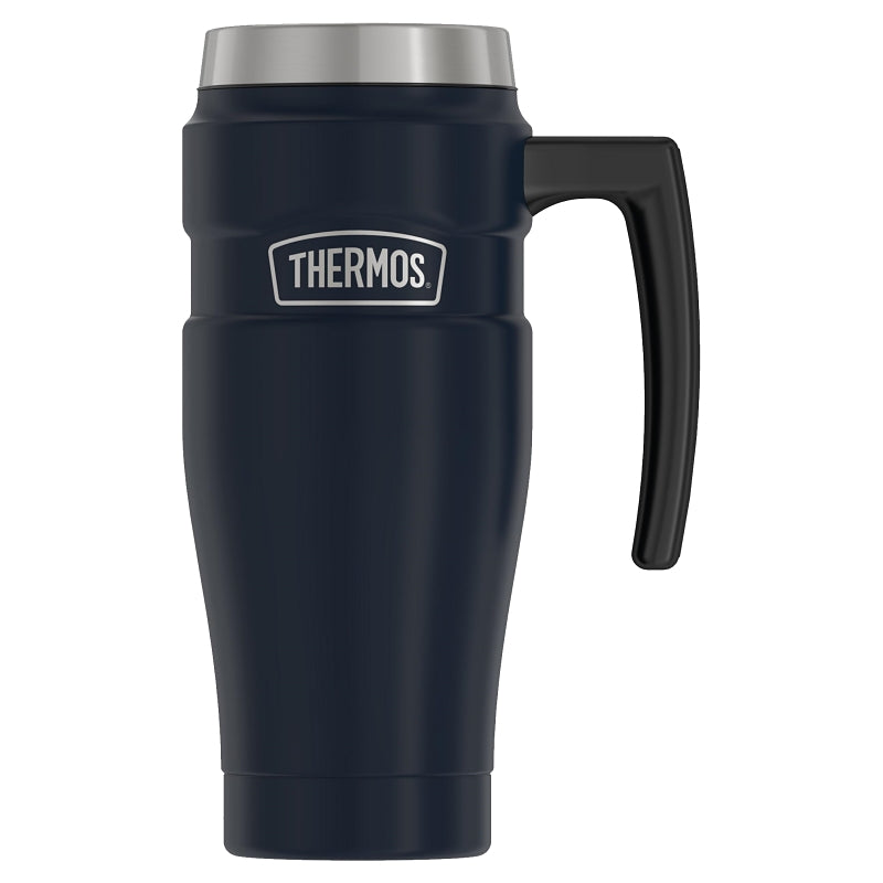 Thermos STAINLESS KING Stainless King Series SK1000MDB4 Travel Mug, 16 oz Capacity, Leak-Proof Lid, Stainless Steel