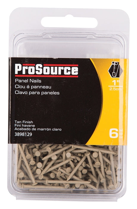 ProSource NTP-077-PS Panel Nail, 16D, 1 in L, Steel, Painted, Flat Head, Ring Shank, Tan, 171 lb, Pack of 5
