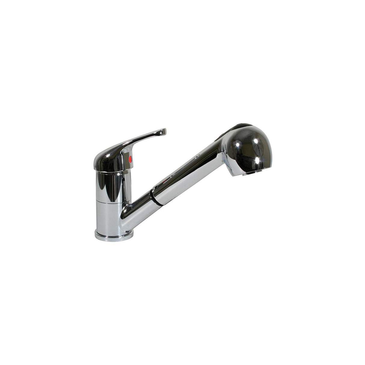 Scandvik 10871 Single Lever Galley Faucet With Pull-Out Sprayer, 5' Chrome-Flex Hose